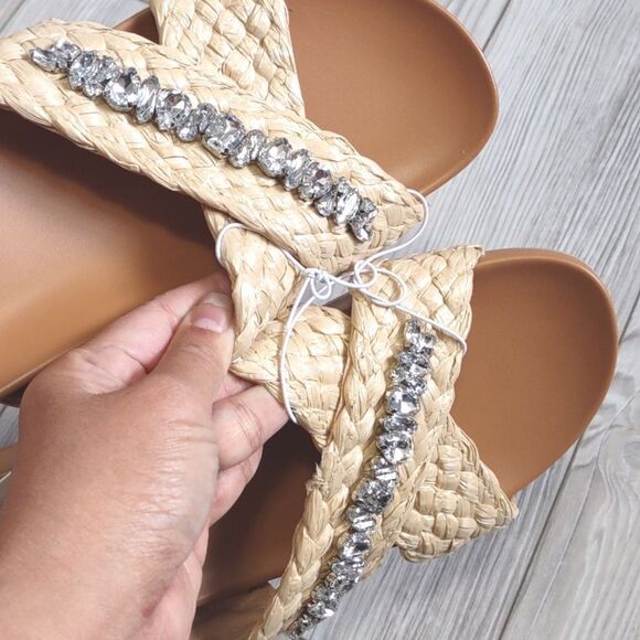 a new day Beige Braided Sandals with Embellishments - Picture 4 of 9